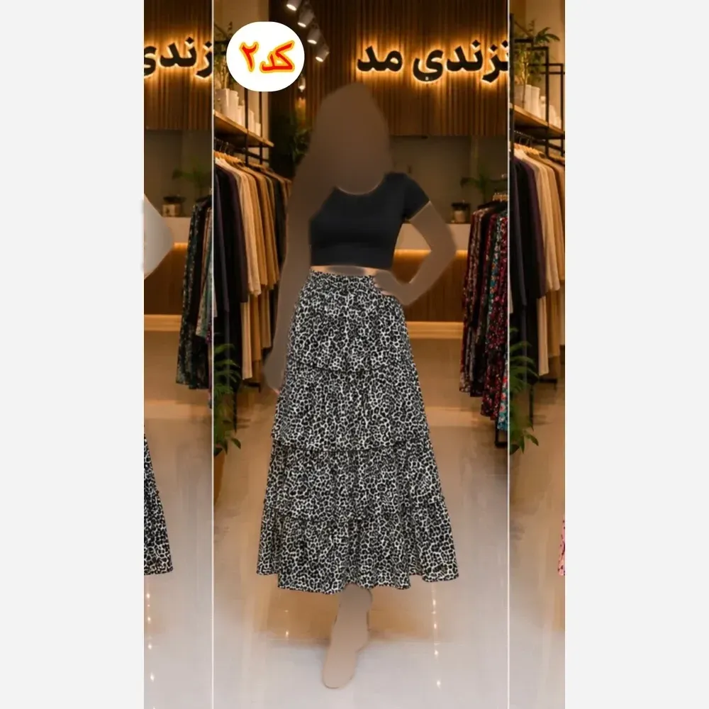 دامن طبقه ایی زنانه سبک و خنک فری سایز مناسب چهار فصل