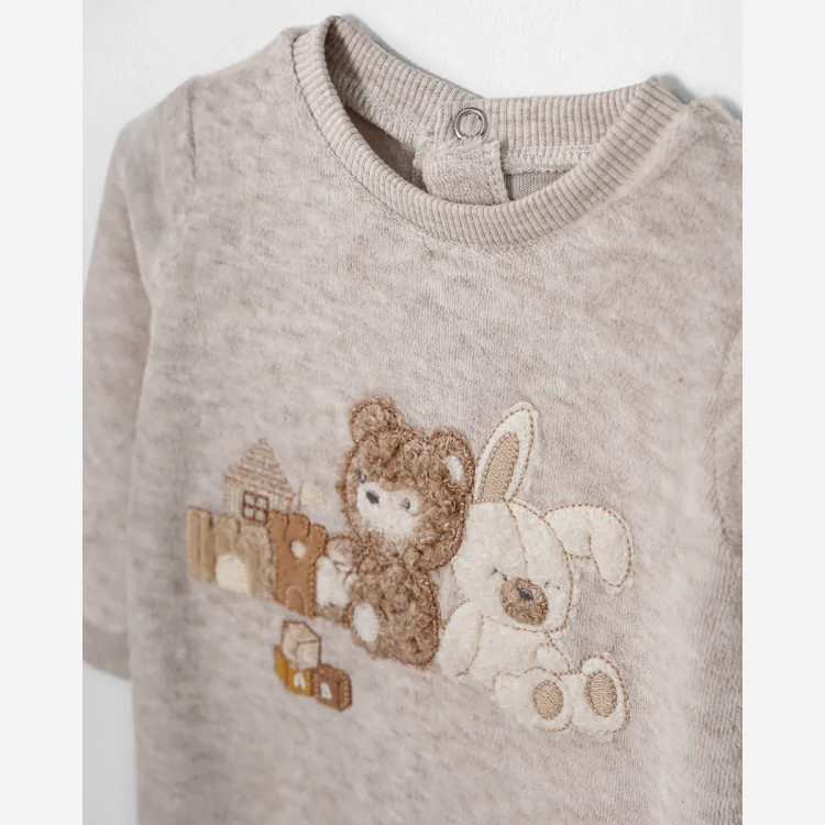 سرهمی مخمل پسرانه با ژیله و کلاه طرح لگو