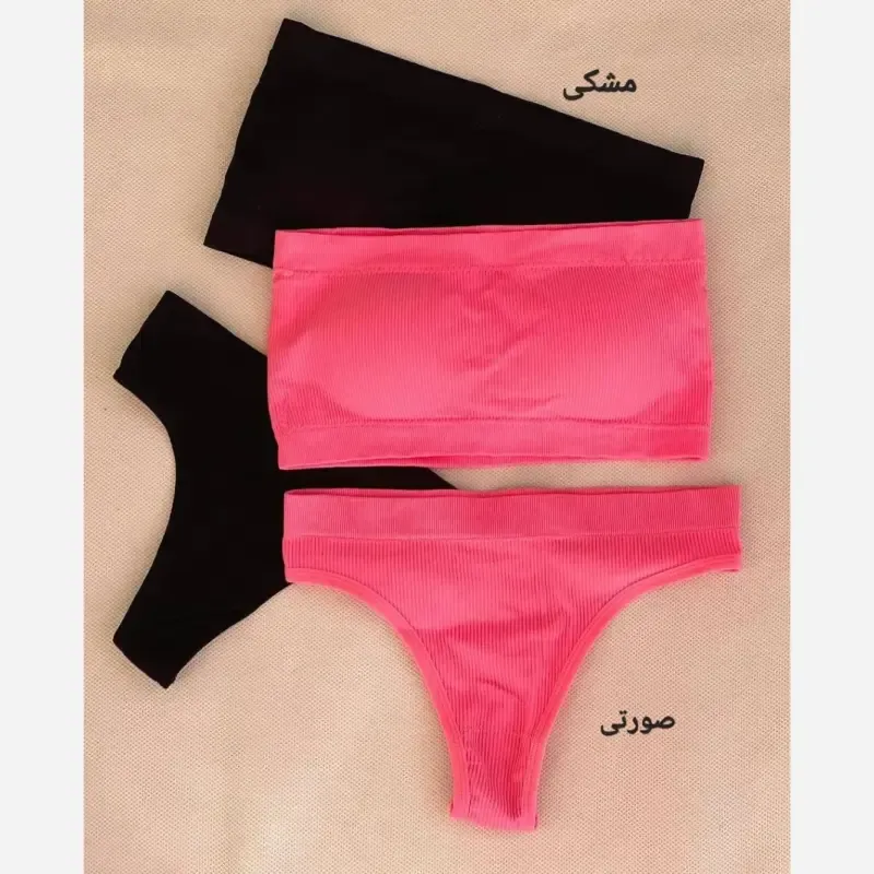 ست نیمتنه و شورت زنانه نخی کبریتی دکلته بکلس کاپدار سایز 38 تا 46