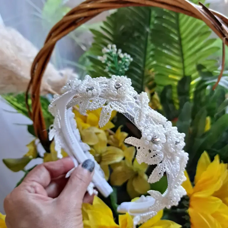 تل مجلسی گیپور سه بعدی گلدار زنانه سفید کرم بادمجانی زرشکی