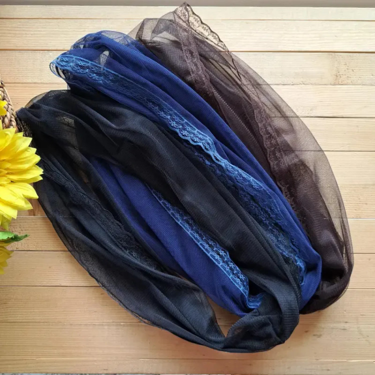 رینگ اسکارف تور مجلسی مشکی سرمه ای قهوه ای سایز 50 در 100 سانتی متر