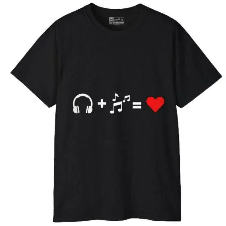 تی شرت آستین کوتاه مردانه پاد آفرین مدل موسیقی آهنگ ترانه عشق