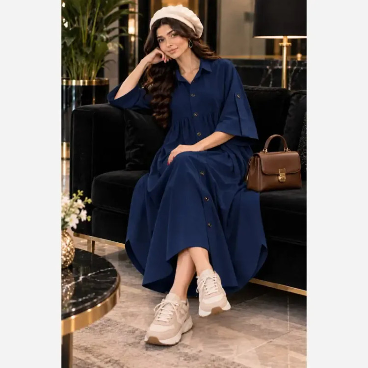 کفتان جلو دکمه آستین پاگون لینن اعلا فری سایز